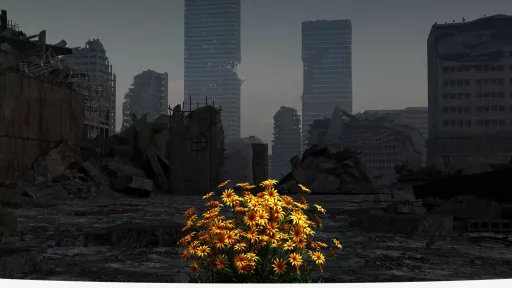 bright flower in the darkness